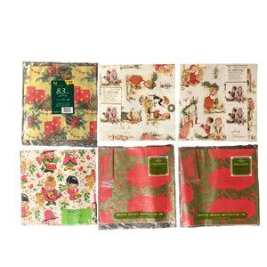 Vintage Christmas Gift Wrap NEW 6 Packages